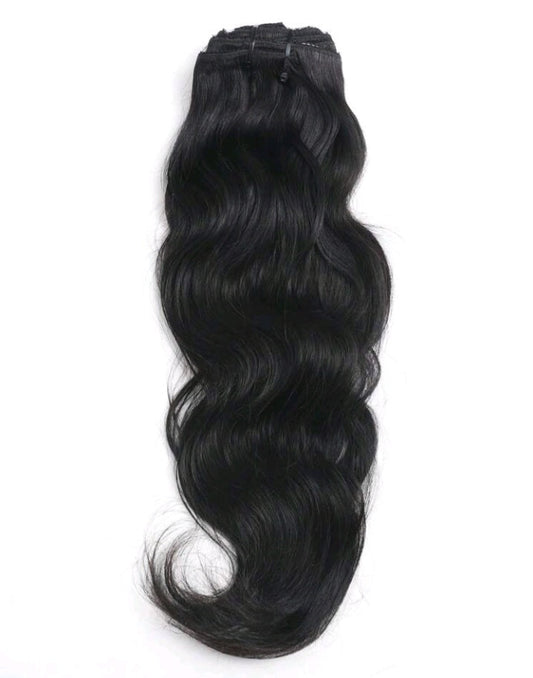 8Pcs Black Wavy One Set Clip In Extensions